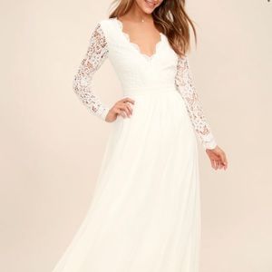 Lulu’s long sleeve white maxi dress
